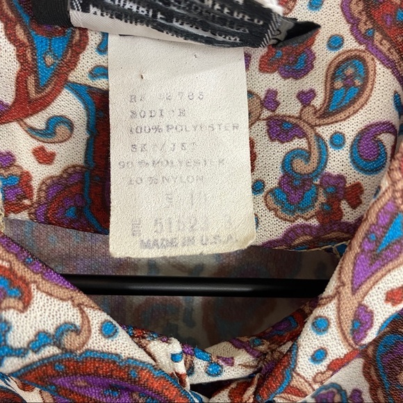 VTG Paul Alfred Paisley Tie Neck Secretary Dress - Picture 9 of 10